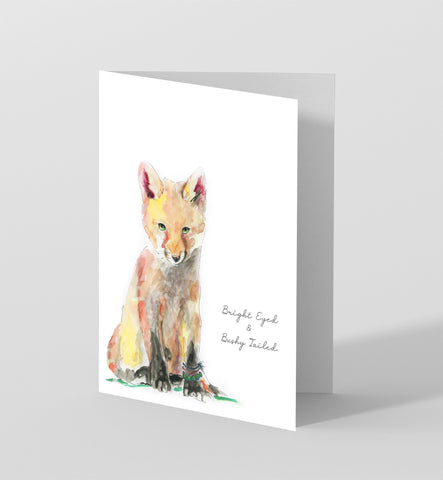 "Bright Eyed & Bushy Tailed Fox" Blank Card Printable