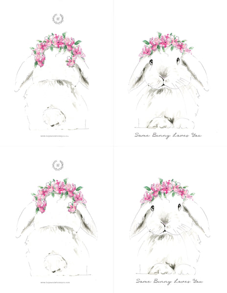 "Bunny" Blank Card Printable