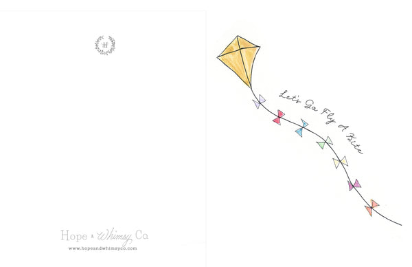 "Let's Go Fly A Kite" Blank Card Printable