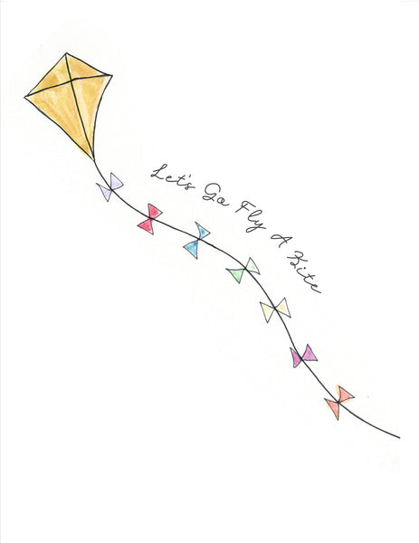 "Let's Go Fly A Kite" Blank Card Printable