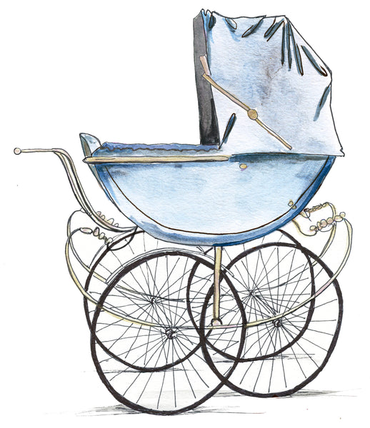 "Baby Pram" Blank Card Printable