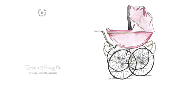 "Baby Pram" Blank Card Printable