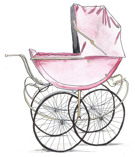 "Baby Pram" Blank Card Printable